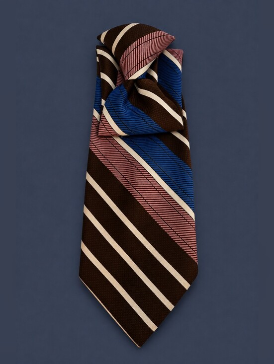 Towncraft Other - TOWNCRAFT 1960s Brown Multi-color Striped Clip-on Tie